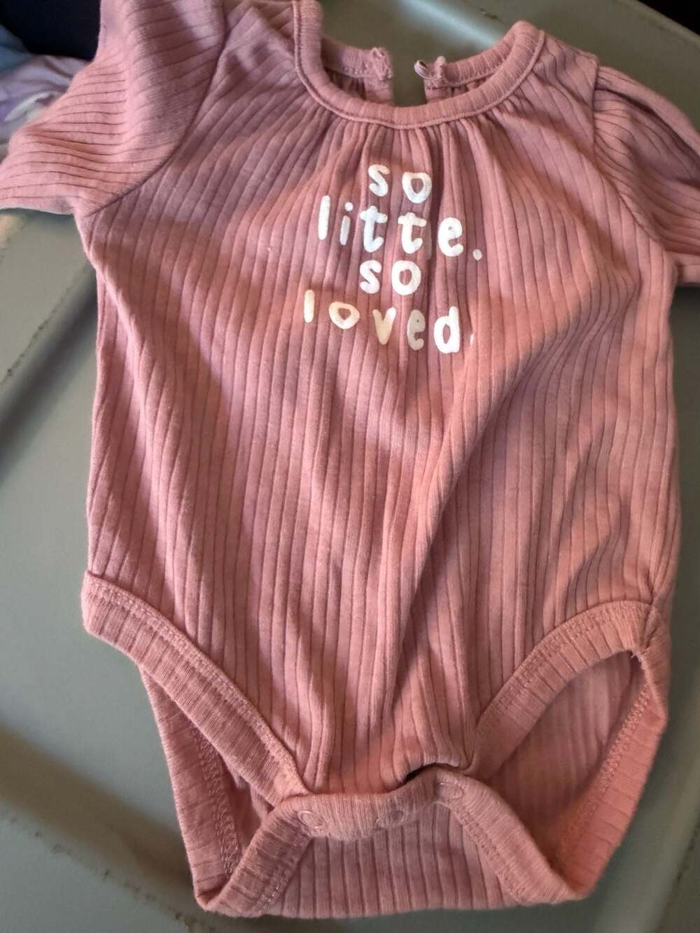 Baby Essentials Pink Ribbed Bodysuit and Floral Leggings Outfit Set
